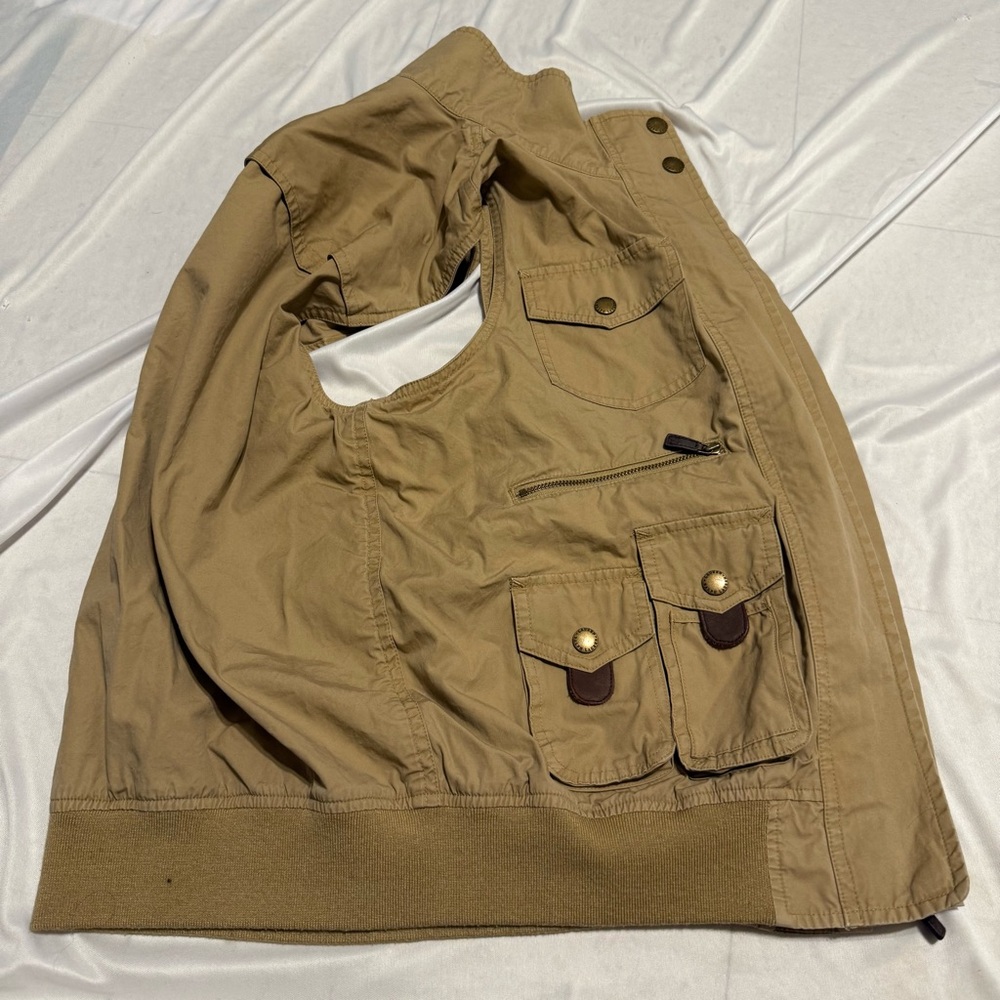 Lauren Ralph Lauren Kaki Pocket Safari Hunt Fish Photography Cargo Vest sz L - Picture 16 of 16